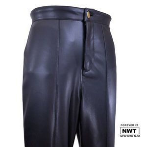 Women’s Navy Blue Vegan Leather Skinny Pants Forever 21